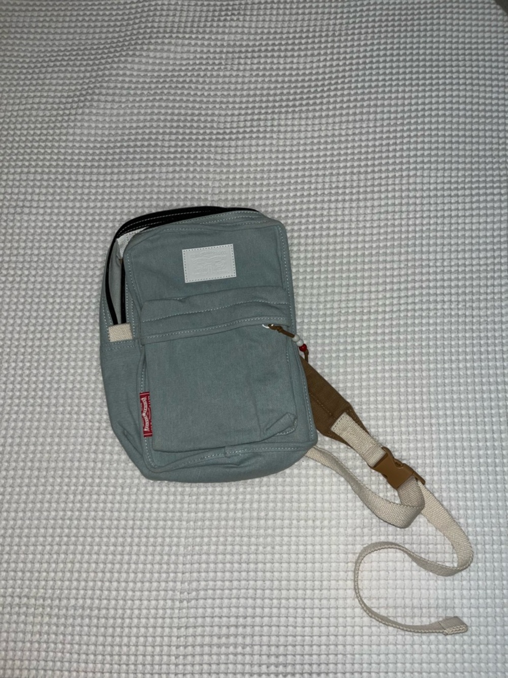 Levi's Denim Inspired Sling Bag with Cream Strap